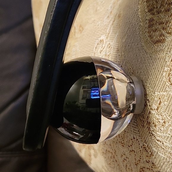 Olivia Miller Heel Sandal, Black, Size 8, Round crystal heels, NWOT, 2.5" Heel - Picture 3 of 12